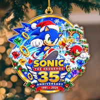 Speedy Blue Hedgehog Acrylic Christmas Ornament
