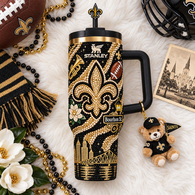 New Orleans Fleur Rhinestone 40oz Tumbler