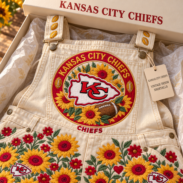 Kansas City Sunflower Shortalls - Detail