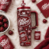 Red Cherry Soda Label Tumbler With Handle