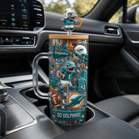 Miami Dolphin Football Jewel 40oz Tumbler