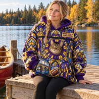 Minneapolis Stained Glass Cat Pouch Hoodie