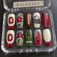 Columbus Football Fan Press On Nails