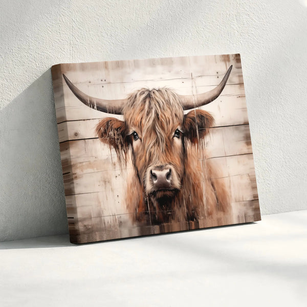 Rustic Highland Cow printable wall art digital download