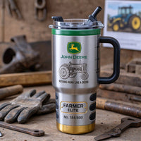 Green Farmer Elite Tractor Tumbler With Handle