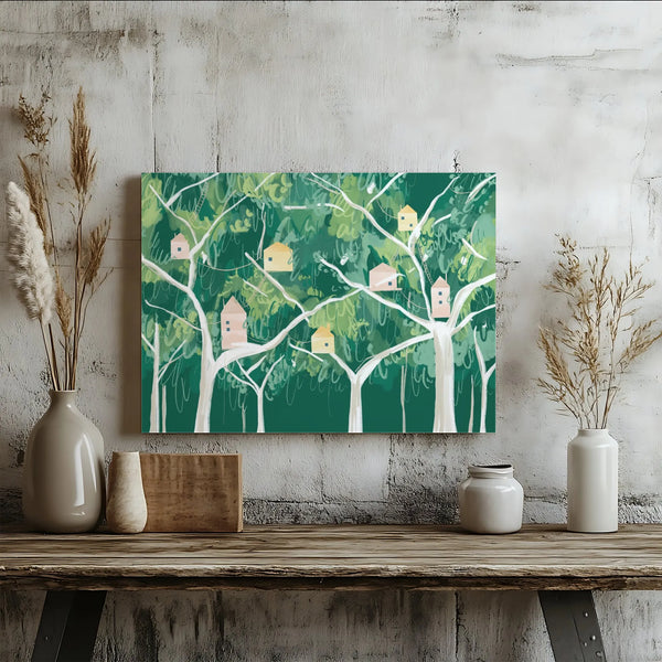 Woodland Forest Treehouse printable wall art digital download
