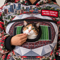 Atlanta Aerial Stadium Cat Pouch Hoodie