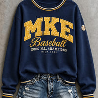Milwaukee City Letters Badge Baseball Sweatshirt