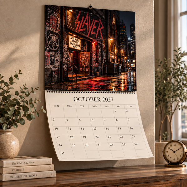 Dark Thrash Metal 2027 Wall Calendar - On Wall