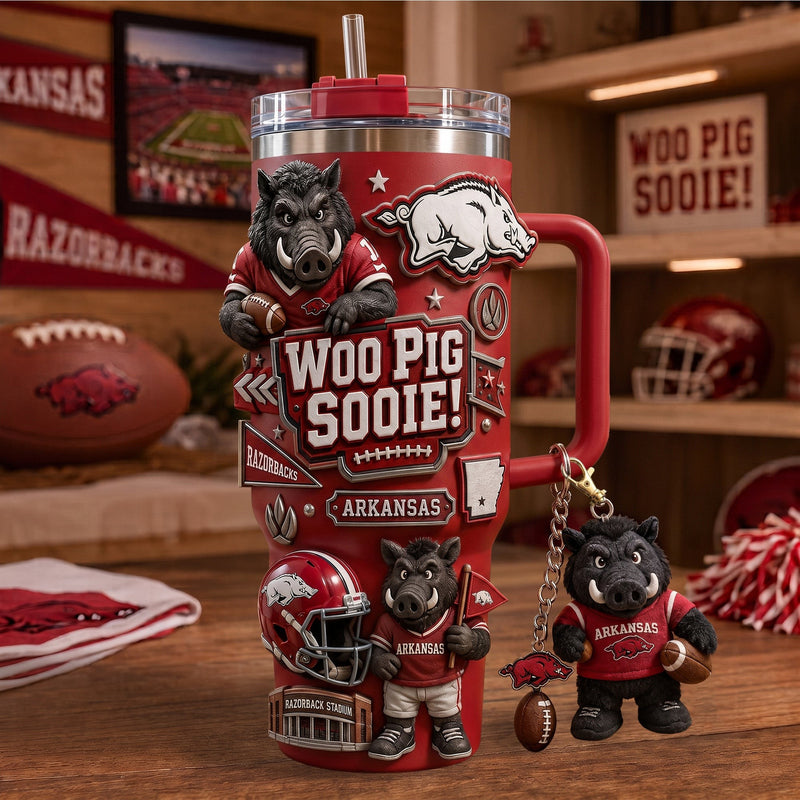 Arkansas Gridiron Starry 40oz Tumbler