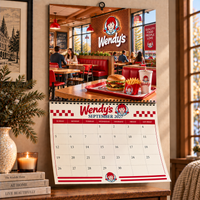 Red Diner Christmas 2027 Wall Calendar