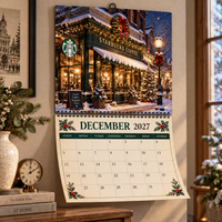 Cozy Coffee Shop Christmas 2027 Wall Calendar