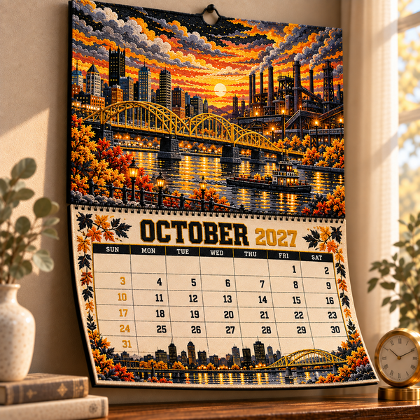 Pittsburgh Football Fan 2027 Wall Calendar - On Wall
