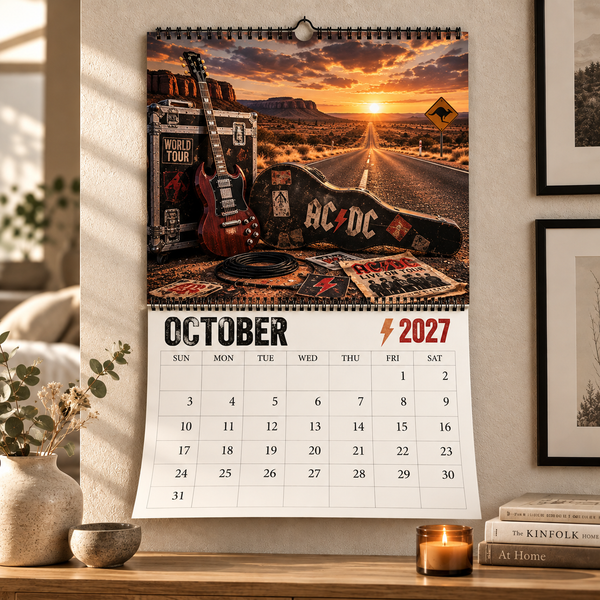 Thunder Stage Rock Legends 2027 Wall Calendar - On Wall