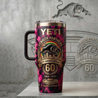 Pink Camo Panther 60 Years Tumbler With Handle