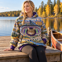 Minneapolis Aerial Stadium Cat Pouch Hoodie