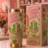 Pink and Green Sisterhood Bling 40oz Tumbler