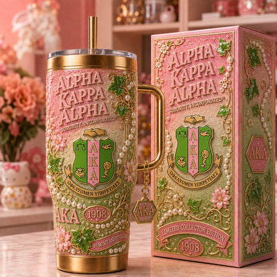 Pink and Green Sisterhood Bling 40oz Tumbler