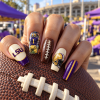 Baton Rouge Football Fan Press On Nails