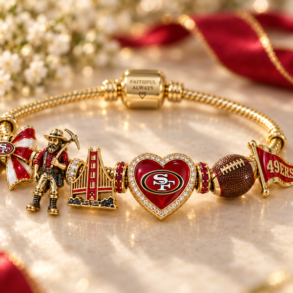San Francisco Football Fan Charm Bracelet - Charm Detail