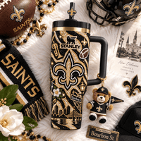 New Orleans Football Rhinestone 40oz Tumbler