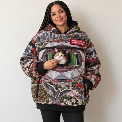Atlanta Aerial Stadium Cat Pouch Hoodie