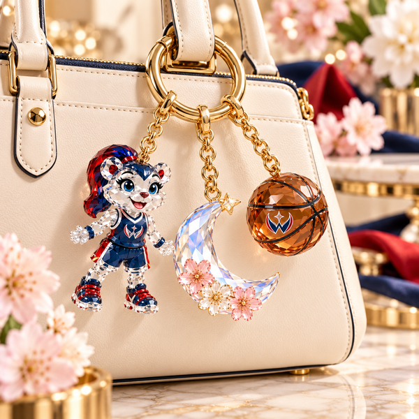 Washington Basketball Fan Bag Charm Set - On Bag