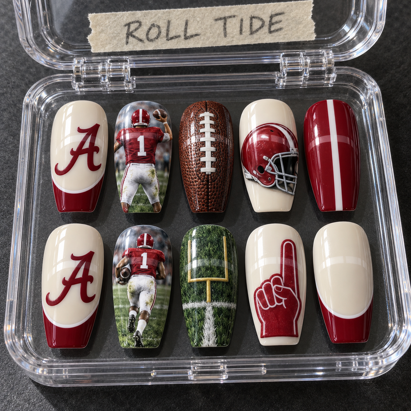 Tuscaloosa Football Fan Press On Nails