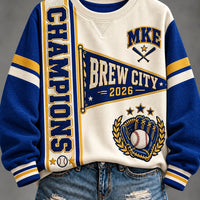 Milwaukee Colorblock Graphic Baseball Sweatshirt