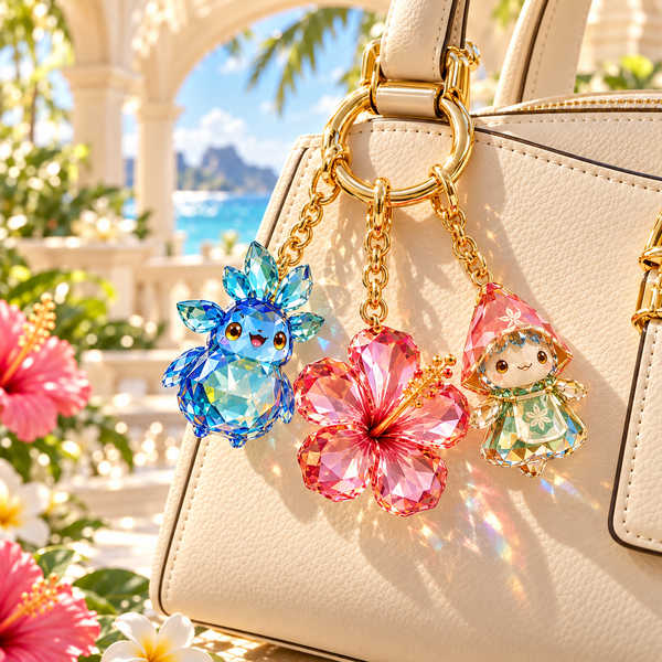 Tropical Ohana Bag Charm Set - On Bag