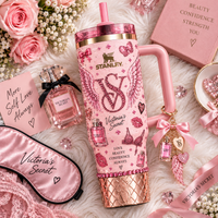 Pink Angel Glam Rhinestone 40oz Tumbler