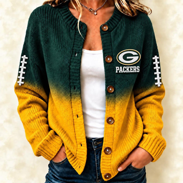 Green Bay Two-Tone Fade Women's Cardigan