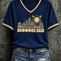 Milwaukee Skyline Lineup Baseball T-Shirt