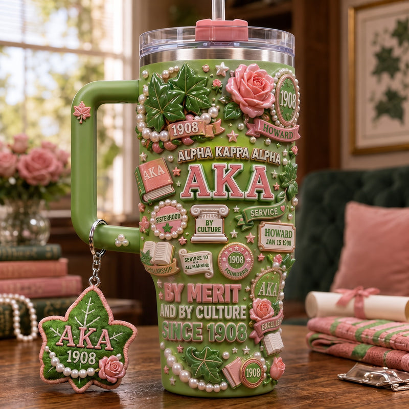 Pink and Green Sisterhood Jewel 40oz Tumbler