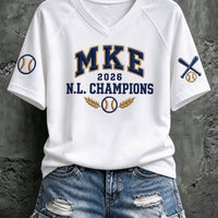 Milwaukee City Letters Baseball T-Shirt