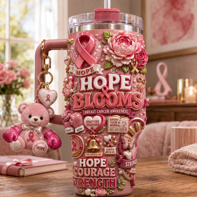 Pink Hope Blooms Dazzle 40oz Tumbler