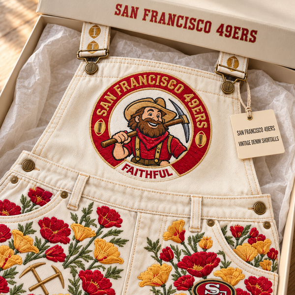 San Francisco Golden Poppy Shortalls - Detail