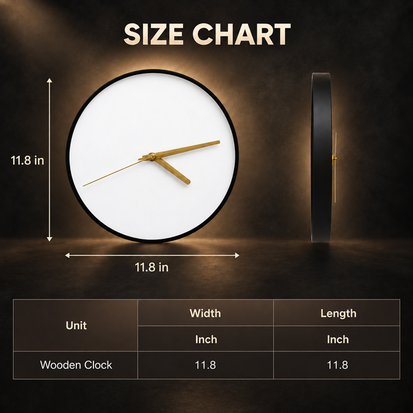 Wizard Express Story Wall Clock - Size Chart