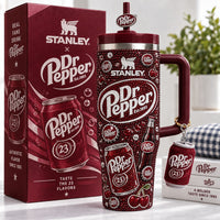 Red Cherry Soda Label Tumbler With Handle