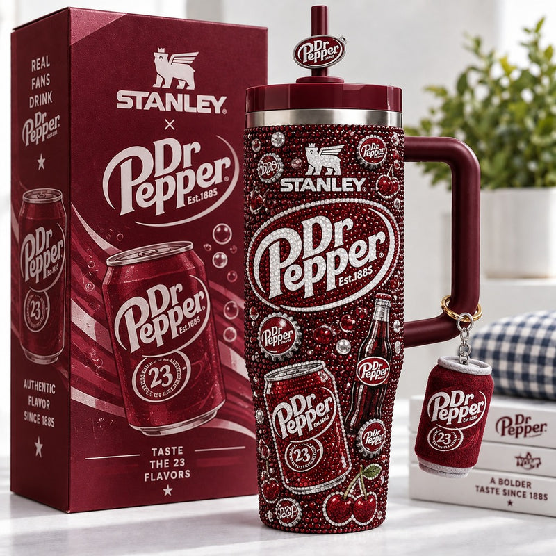 Red Cherry Soda Label Tumbler With Handle
