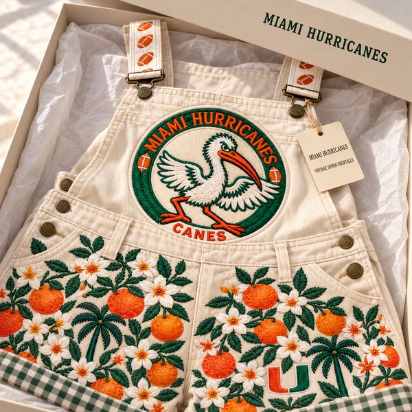 Miami Orange Blossom Shortalls - Detail