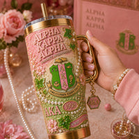 Pink and Green Sisterhood Bling 40oz Tumbler