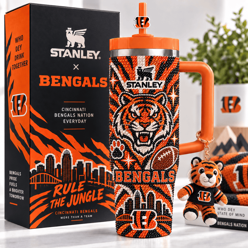 Cincinnati Football Rhinestone 40oz Tumbler