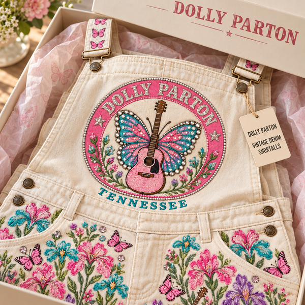 Tennessee Butterfly Guitar Shortalls - Detail