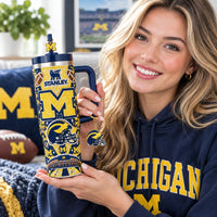 Michigan Wolverine Football Glam 40oz Tumbler