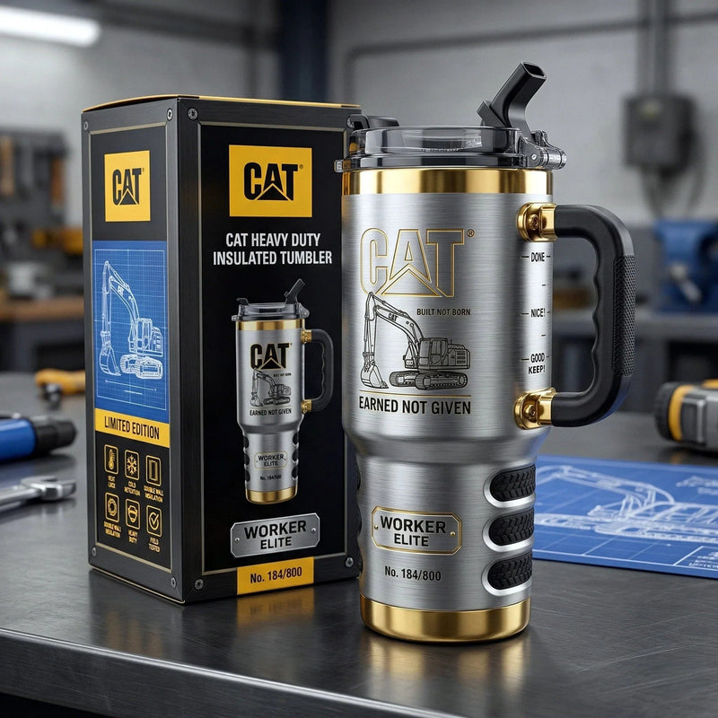 Heavy Equipment Jobsite Tumbler With Handle