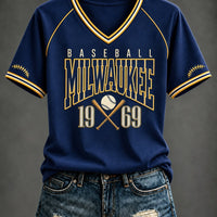 Milwaukee Crossed Bats Retro Baseball T-Shirt