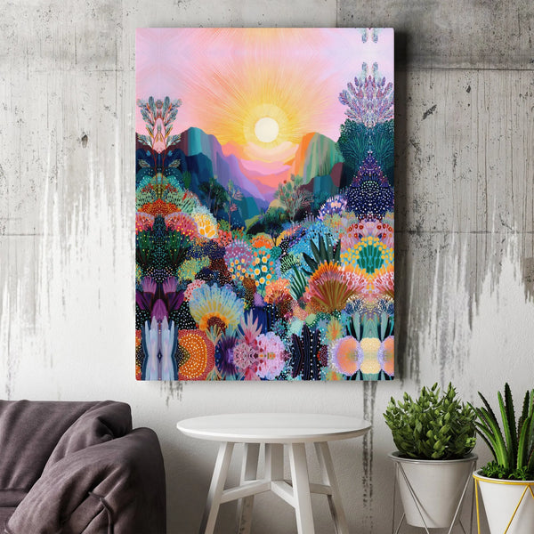Vibrant Sunset Mountain printable wall art digital download