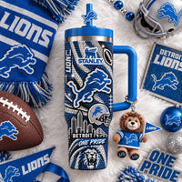 Detroit Football Luxe 40oz Tumbler