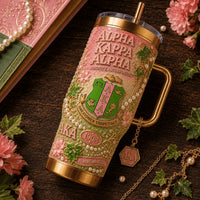 Pink and Green Sisterhood Bling 40oz Tumbler